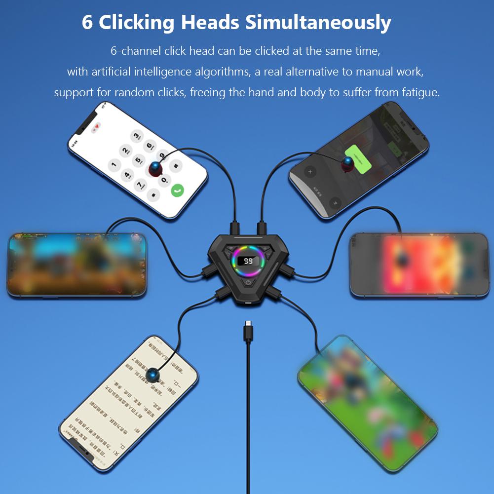 Cellphone Screen Auto Clicker Adjustable Speed Automatic Tapper Physical Simulation Finger Click Device for Games Live Broadcast