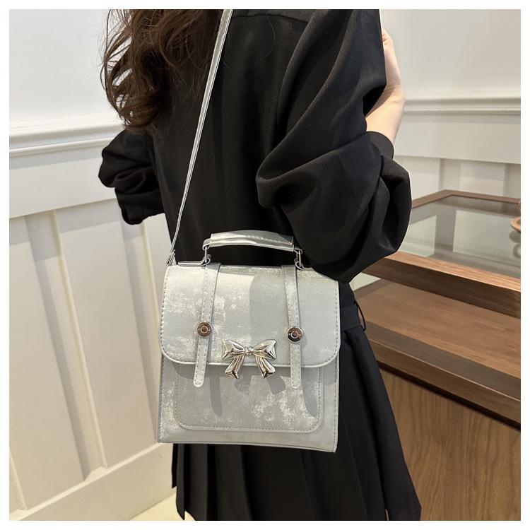 Butterfly Knot Faux Leather Mini Backpack for Women Trendy Small Shoulder Crossbody Purse CLE