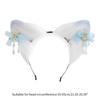 Bandeau Oreilles de Chat Dessin Animé avec Épingle à Cheveux Fleurie Support de Cheveux Accessoire de Tête Cosplay Fête