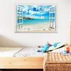 57*90cm 3D Beach Gull Hot Air Balloon False Window Wall Painting Living Room Bedroom Removable Wall Sticker Hoom Decor