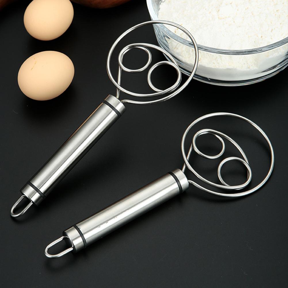 Manuell Degblandare med Rostfria Stålspiraler Arbetsbesparande Deg-Äggblandningspinne Bakverktyg