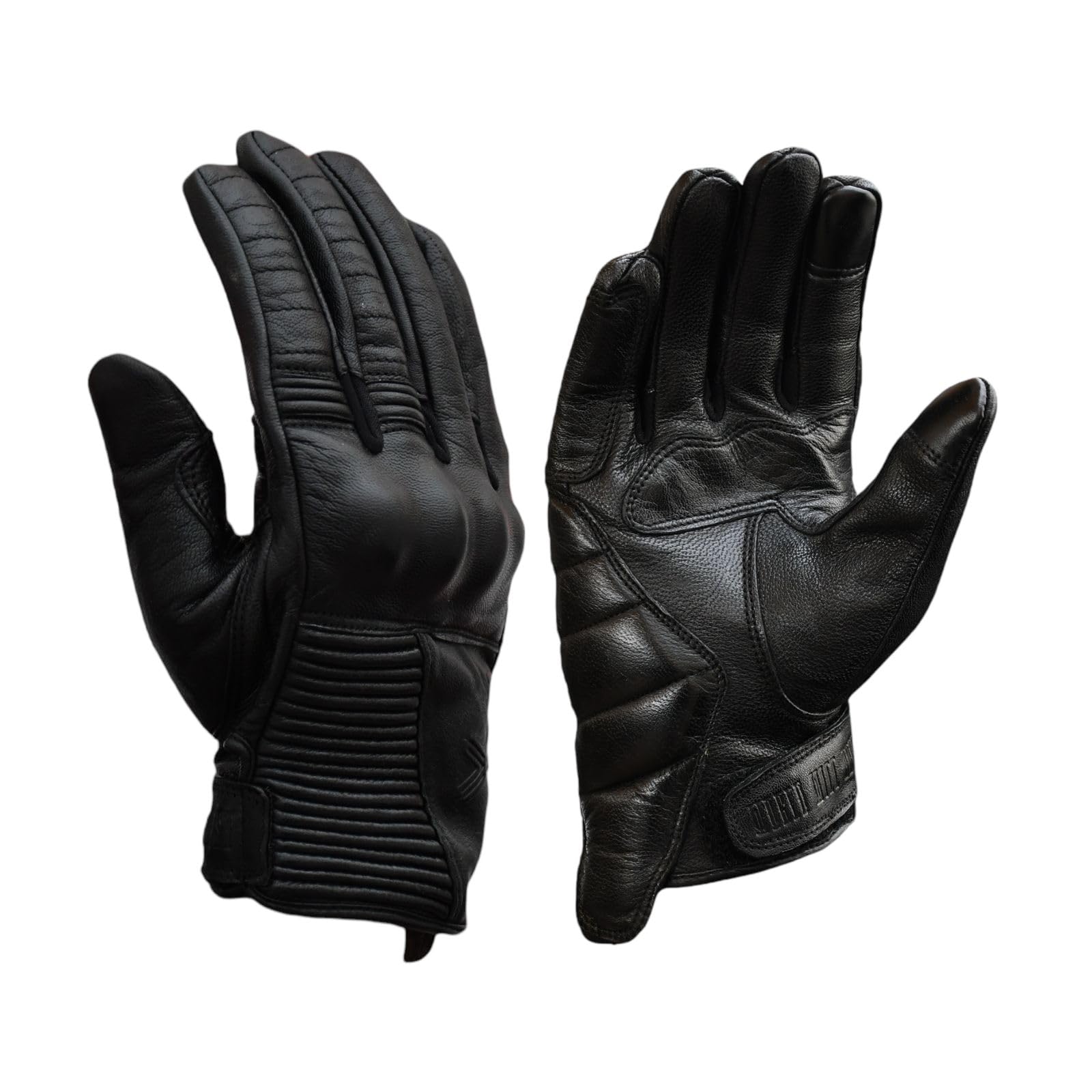 

YOSHI Motorcycle Genuine Goat Smartphone and Touchscreen Protective Knuckle Impact Abrasion Durable Gloves, Leather, Flexible, Compatible, Guards, чёрный