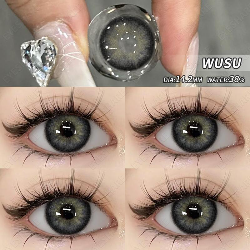 Eyeshare 2PCS Colored Eye Contact Lenses High Quality Fashion Blue Lenses Brown Natural Lenses Beauty Eye Contact Lenses