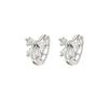 Super Shiny Zirconia Bow Earrings - Women's Fashionable Korean Style Luxury Jewelry.