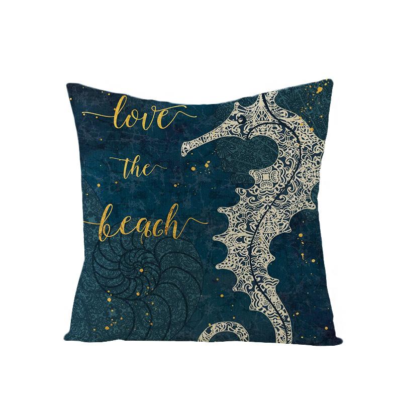 Home Marine Life Polyester Printed Pillow Case Combination Car Pillow Cushion Cover
