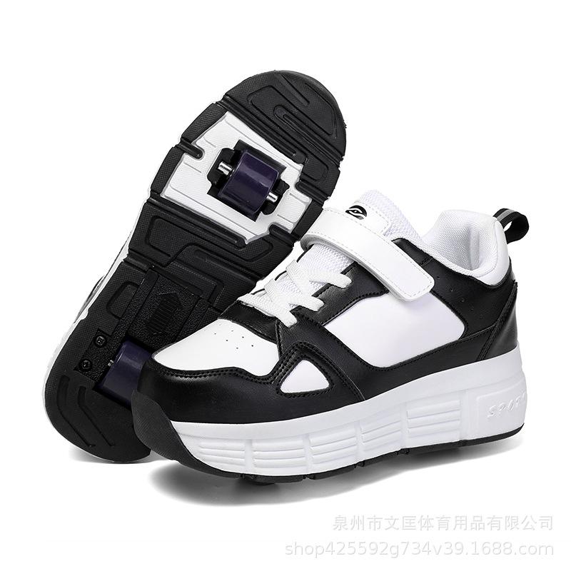 

Школьные роликовые коньки для мальчиков и девочек, обувь для взрослых Burst Shoes, двухколесные летающие туфли, колесные туфли, детская обувь Burst Shoes 34