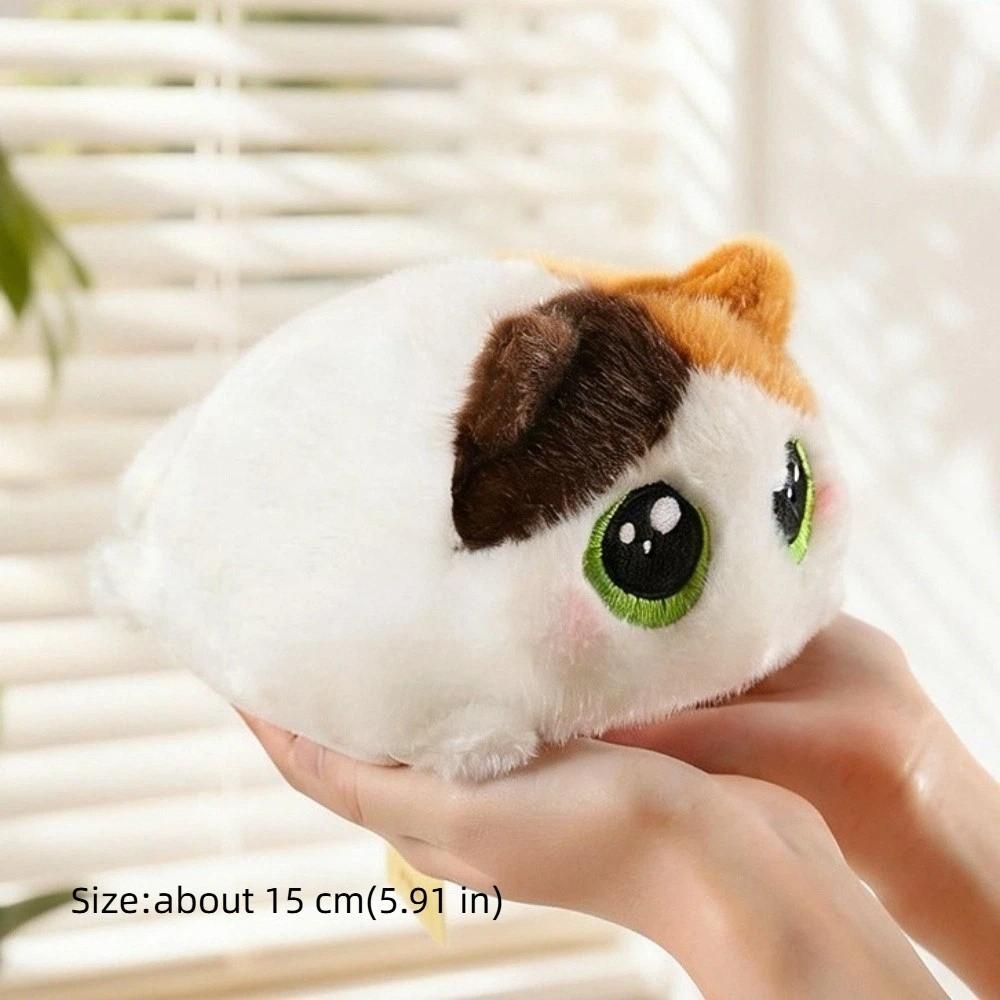 Round Black Cat Plush Toys Cartoon Cat Stuffed Animal New Cat Pillow  Gifts