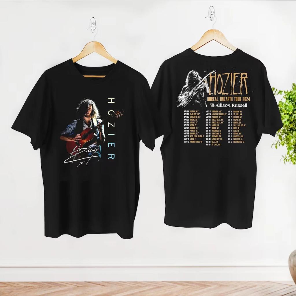 Hozier Unreal Unearth Tour 2024 Schwarzes T-Shirt Geschenk Fans Musik Alle Größen
