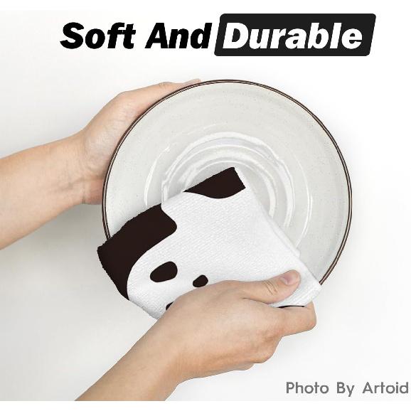 Artoid Mode Black Ghost Spooky Halloween Kitchen Towels Dish Towels, 18x26 Inch Boo Decoration Hand Towels Set of 2