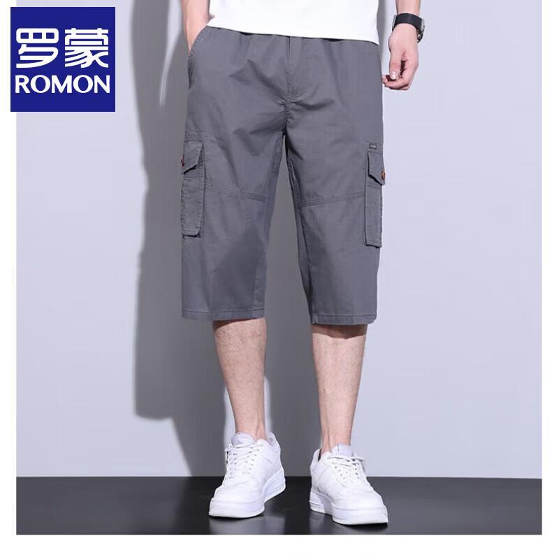 Romon Men's Summer Casual Multi-Pocket Cargo Capri Shorts