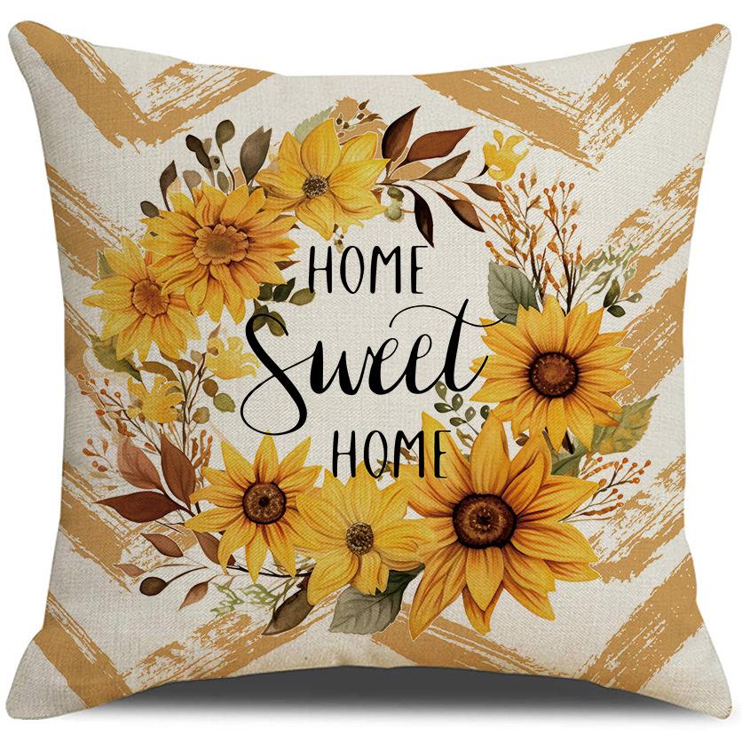 

Новая весенняя наволочка с ромашками, льняная, с принтом букв, простая наволочка, чехол для диванной подушки 45 * 45Cm (excluding pillow core)