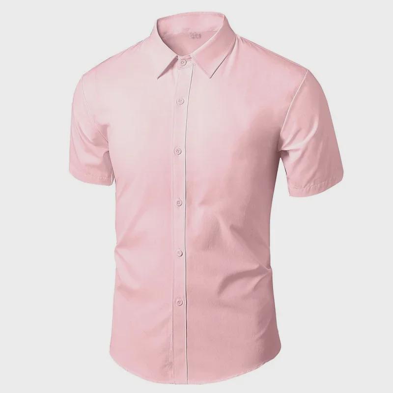 Erkek Uzun Kollu Slim Fit Profesyonel Beyaz İş Gömleği - Kore Tarzı Düğün Partisi Düz Renk