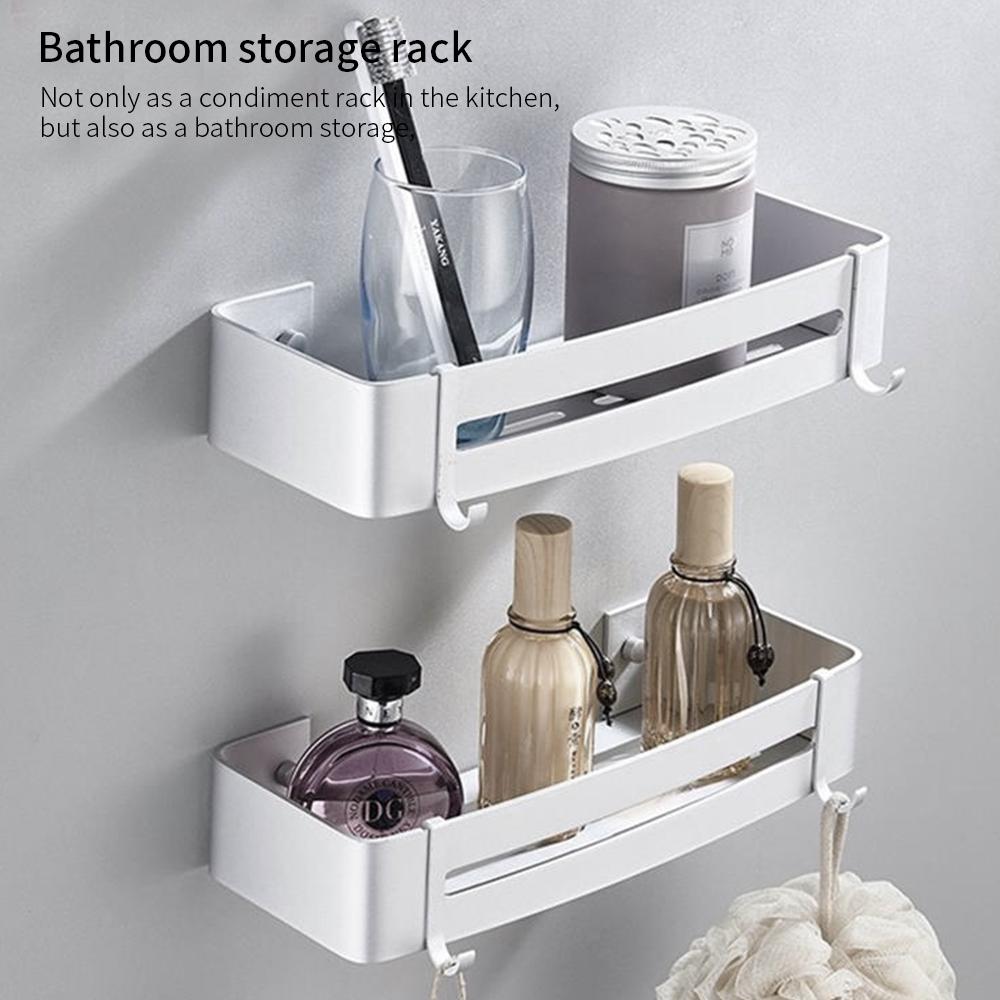 No Drilling Economic Cheap Storage Black Corner Basket Rack Shower Caddy Bathroom Shelves with Hooks Home and Kitchen