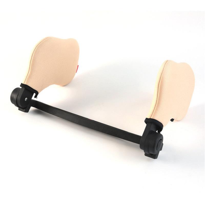 Beige Car Seat Headrest Neck Rest Pillow Neck Safety Seat Support Cushion Pad