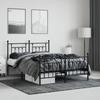 VidaXL Metal Bed Frame with Headboard-Footboard Black 150x200 Cm 353557