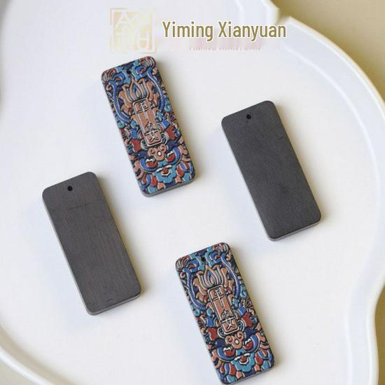 Handmade Green Sandalwood Painted Keychain & Phone Lanyard стиля 7