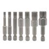High Hardness Screwdriver Bits Silver Torx 12 Point 7pcs/set