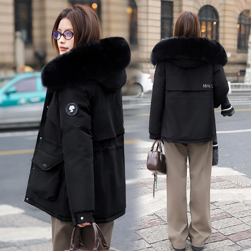 Women's Pie Overcome Mountaineering Tooling Down Cotton Clothing Medium and Long Loose Warm Tide Jacket Winter New