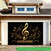 2D Flat Backdrop1pc Golden Music Notes Music Welcome Backdrop Banner Polyester Wall Decor For Living Room Bedroom Office Outdoor Decor