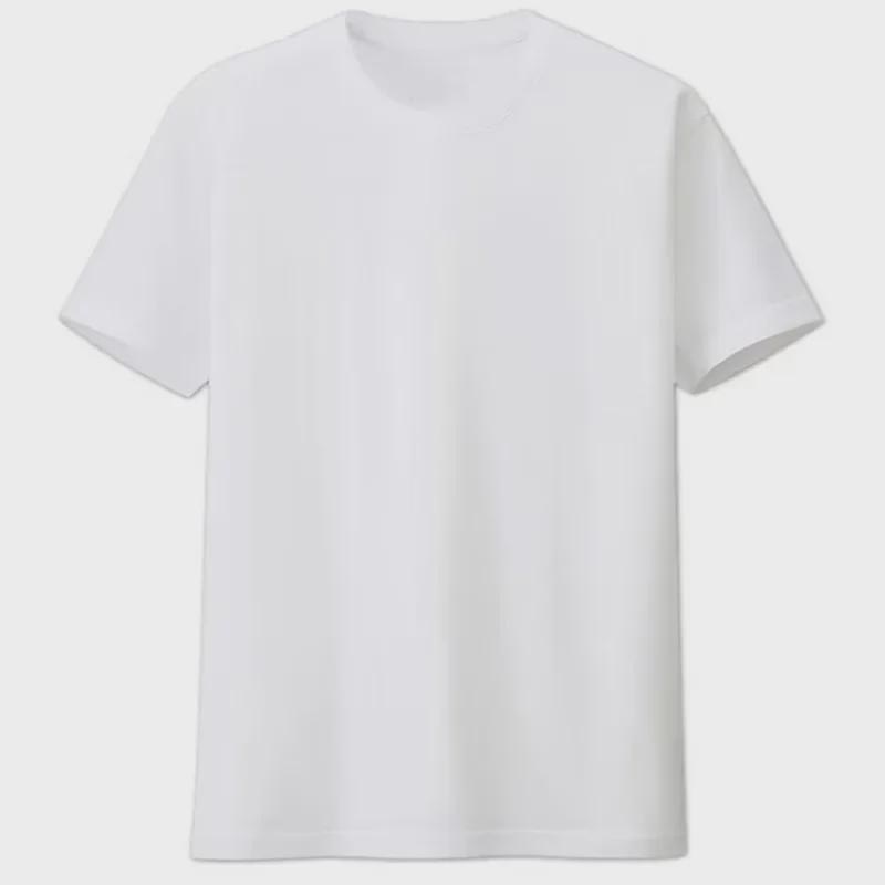 Men's Slim Fit Cotton T-Shirt: Korean Style, Short-Sleeved, Round Neck, Ideal for Spring/Summer, Available In Black, White, and Gray.