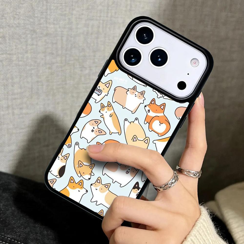 Capa Case for iPhone 17 Air 16 Pro Max 15 Plus 11 13 Mini 14 12 Back Phone Cover Cartoon Welsh Corgi Dog