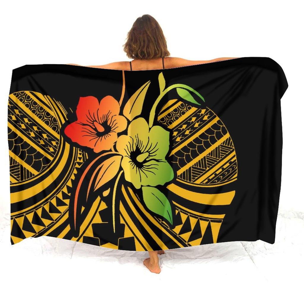 Resort Seaside Tourism Tribal Ethnic Style Women'S Sarong Polynesian Print Custom Seaside Beach Dress