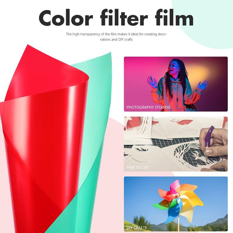 20 Pcs Colored Pet Sheets Filter Film Light Diffusing Films Lighting Gels Transparent Light Filters Photo Studio