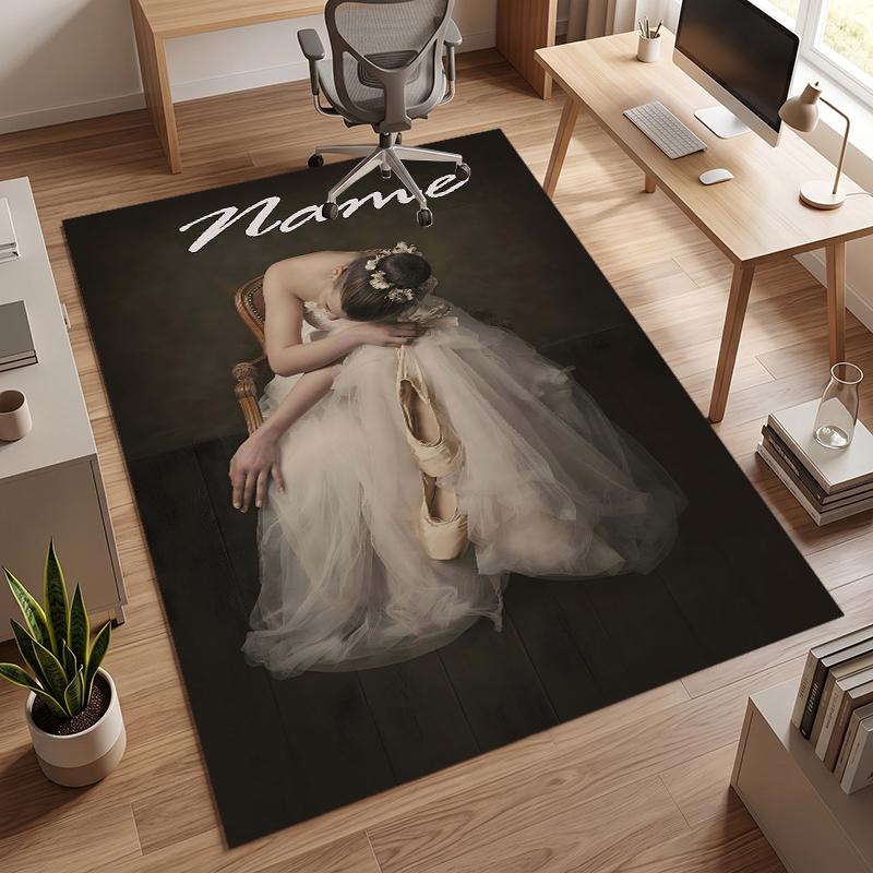 Elegant Ballet (5) Personalized name Office Carpet Stylish Decor for Living Room Bedroom Kitchen