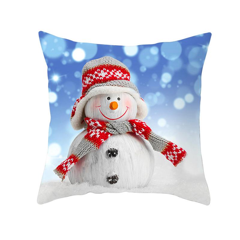 New Christmas Snowman Pillow Cover Festive Home Sofa Pillow Cover