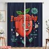 2pcs 2D Flat Printing Curtains Peachy Sweet Authentic Good Stuff Polyester Without Electricity 0 Perfect for Entryway Room