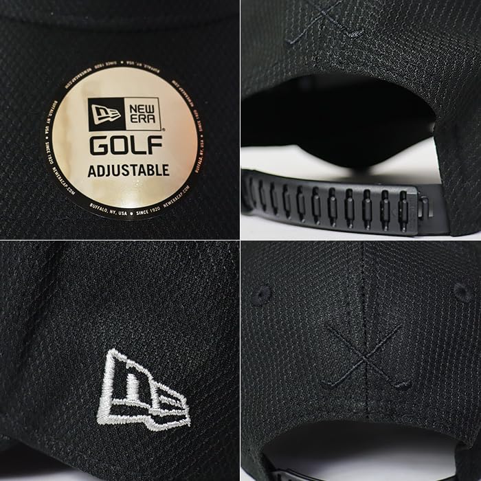 New Era 9FORTY GF 940AF Diamond Era Unisex Golf Cap, UPF50+, Antibacterial, Sweat-Wicking, Size L (Black) [Parallel Import]