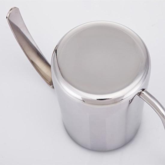 Kitchenware Coffee Drip Pot, Narrow Mouth Teapot, Stainless Steel Drip Pot, Narrow Mouth Tea Kettle, 304 Stainless Steel (350cc, Silver)