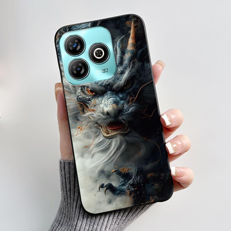 Phone Casing For ZTE Blade A75 4G Case Z2359 Luxury Dragon Cute Cool Boys Girls Black Matte Soft Silicone Protective Back Cover