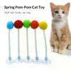 Cat Fur Ball Spring Toy Teasing Cats Relieve Boredom Pet Interactive Toy Fun-colored Cat Teaser Stick