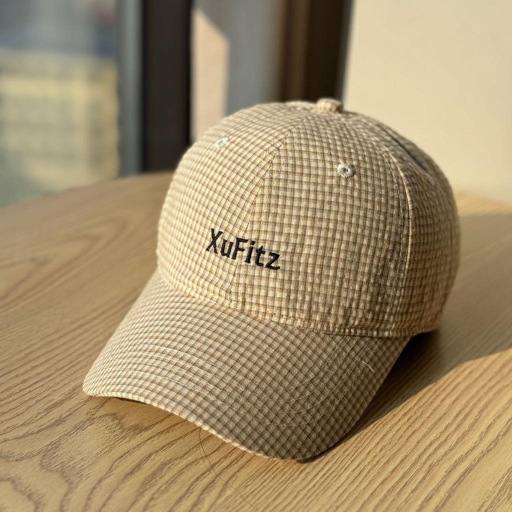 Spring and summer ins small fresh casual letter embroidered plaid soft top baseball cap men and women versatile face cap