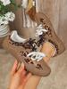 Women's 2025 Spring/Autumn Retro Flat Retro Leopard Print Breathable Casual Shoes with Two-Tone Shoelaces