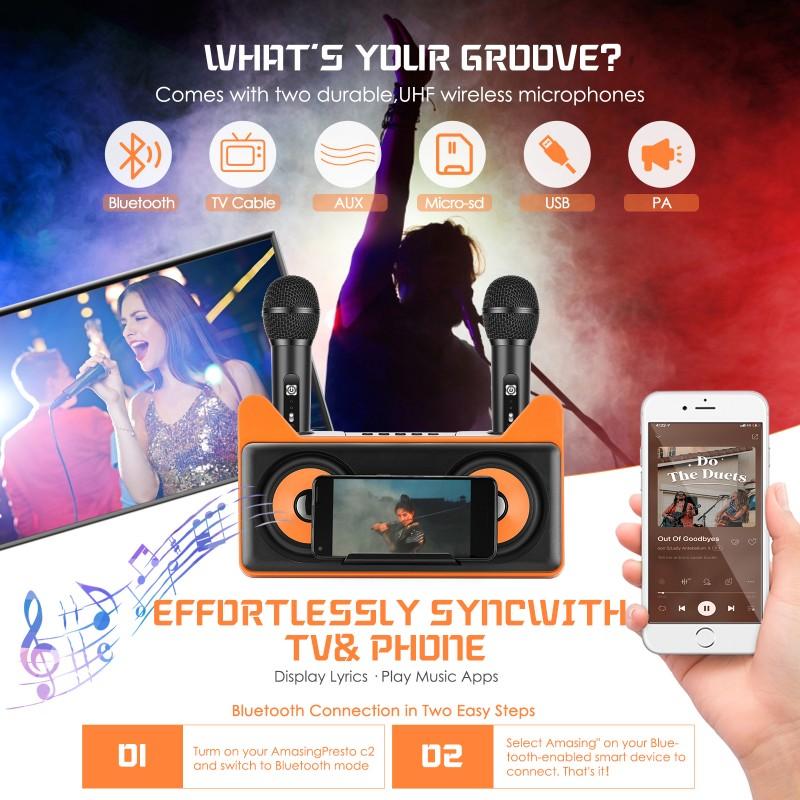 SD-305 Portable Bluetooth Stereo Speaker Wireless Microphone All-in-one Home KTV Desktop Multifunctional HIFI Sound Subwoofer