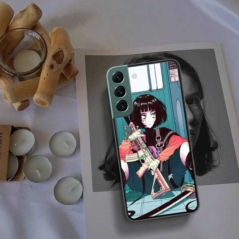 Vaporwave Glitch Anime Phone Case For Samsung Galaxy A12 A22 A32 A42 A52 A72 A54 A34 A24 A14 A73 A53 A33 A23 A13 5G F52 F62 Cove