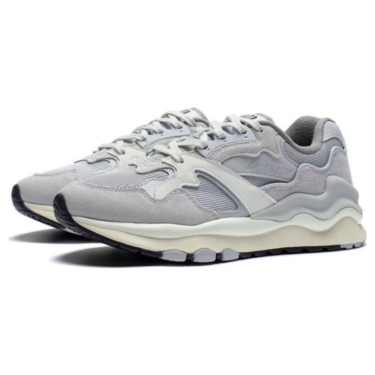 Li Ning 001 Fjell og Hav Stoff Syntetisk Lær Lavsko Sports Fritidssko Herre Sneakers Chuan-Steingrå AZGT007-1