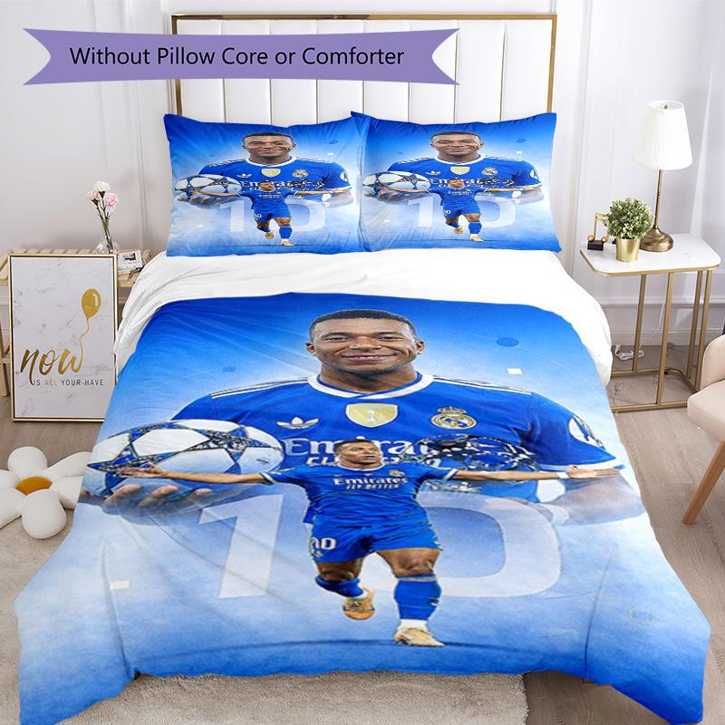 Star Player Kylian Mbappé Bed Linen Set Design for Living Room Machine Washable Perfect Gift for Friends Family