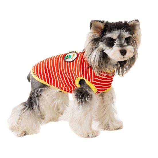 Striped Dog Tee Shirt Breathable Summer Puppy T-Shirt Stylish Loose Dog Tee for Small Dogs Schnauzer Bichon Frise