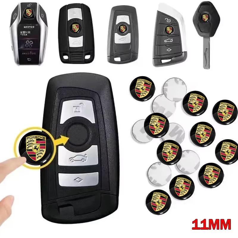 14mm Car Key Emblem Stickers Auto Control Key Logo Accessories For Porsche Cayenne Panamera Macan Boxster 911 Carrera-GT 928 944 918-Spyder