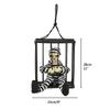 Halloween Scary Screaming Animated Skeleton Cage Prisoner with Light Up Eyes Haunted House Props