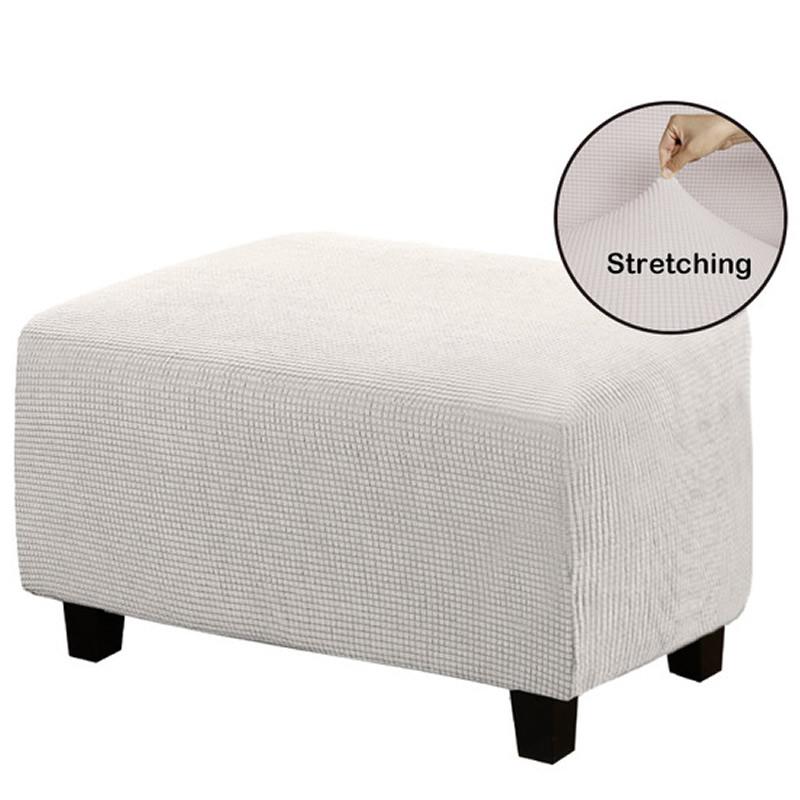 Rechteckiger Jacquard-Bezug für Ottomane, elastischer Hocker, Sofabezug, Fußstütze, Stuhlbezug, Möbelschutzbezüge NEU