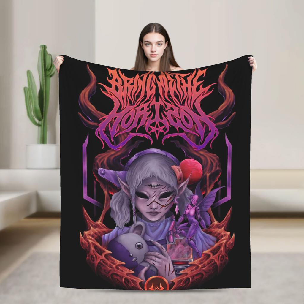 Bring Me The Horizons Blanket MBTH Super Warm Graphic Plush Bedding Throws For Girls Boys Couch Chair Sofa Flannel Bedspread