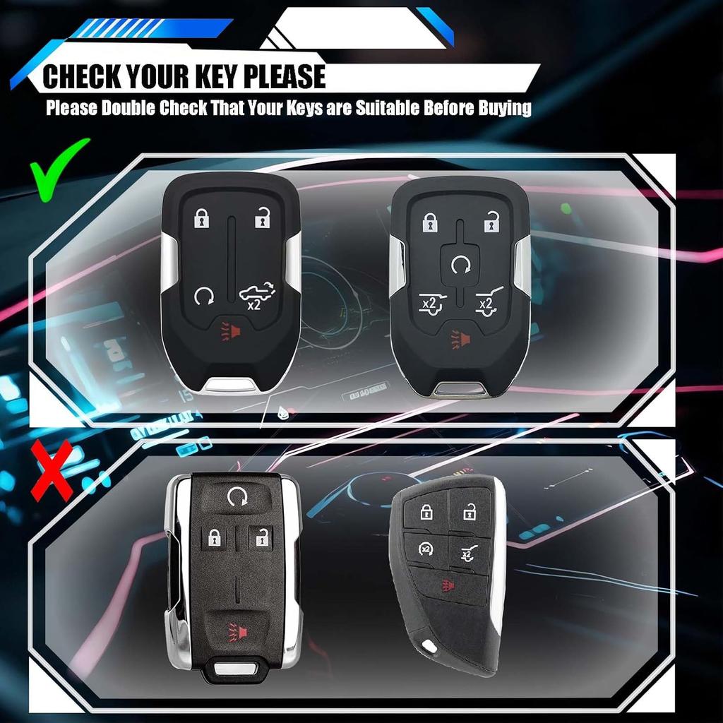 Egreat Zinc Alloy Key Fob Case Cover For GMC Sierra, Chevy Silverado 1500 2500HD 3500HD , Key Fob Shell Keychain Holder Remote Key Protector