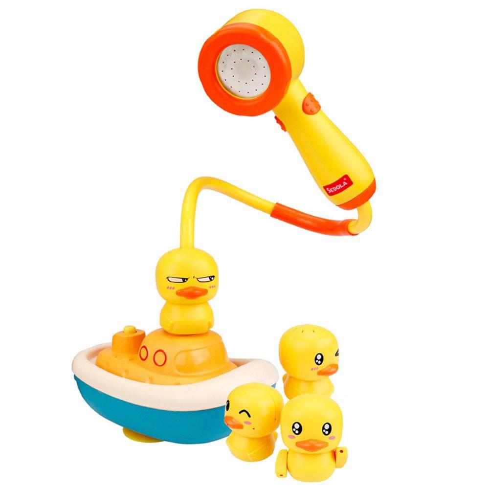 Small Yellow Duck Bathtub Toy Spray Water Water Toys Funny Baby Shower Set  Kids