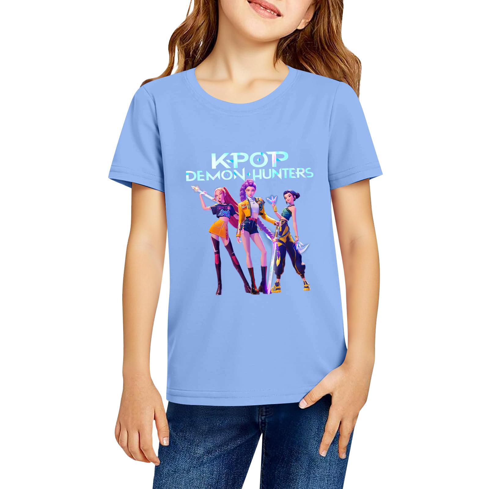 

Модная рабочая одежда с короткими рукавами и круглым вырезом, топы с принтом для детских летних топов 150