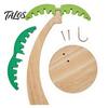 Tropical Kitchen Decor Wooden Banana Hanger, Coconut Tree Shape, with Metal Hook, Fruit Stem Hanger Theme Stable Base Rack, for Countertop Solid Wood