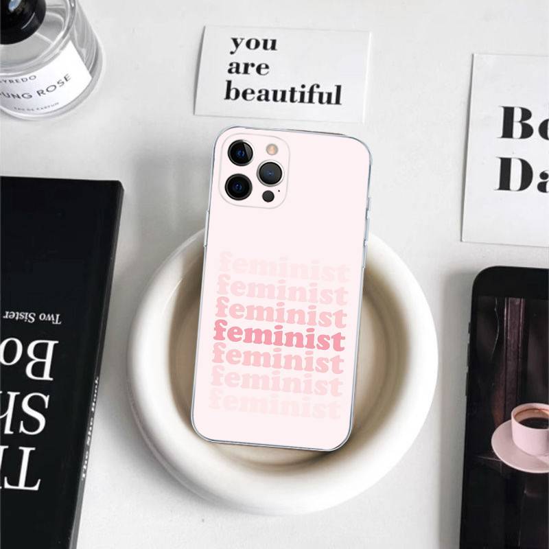 Feminist Feminism Aesthetics Girl For iPhone 17 16 15 14 13 12 Mini 11 Pro Max Transparent Case